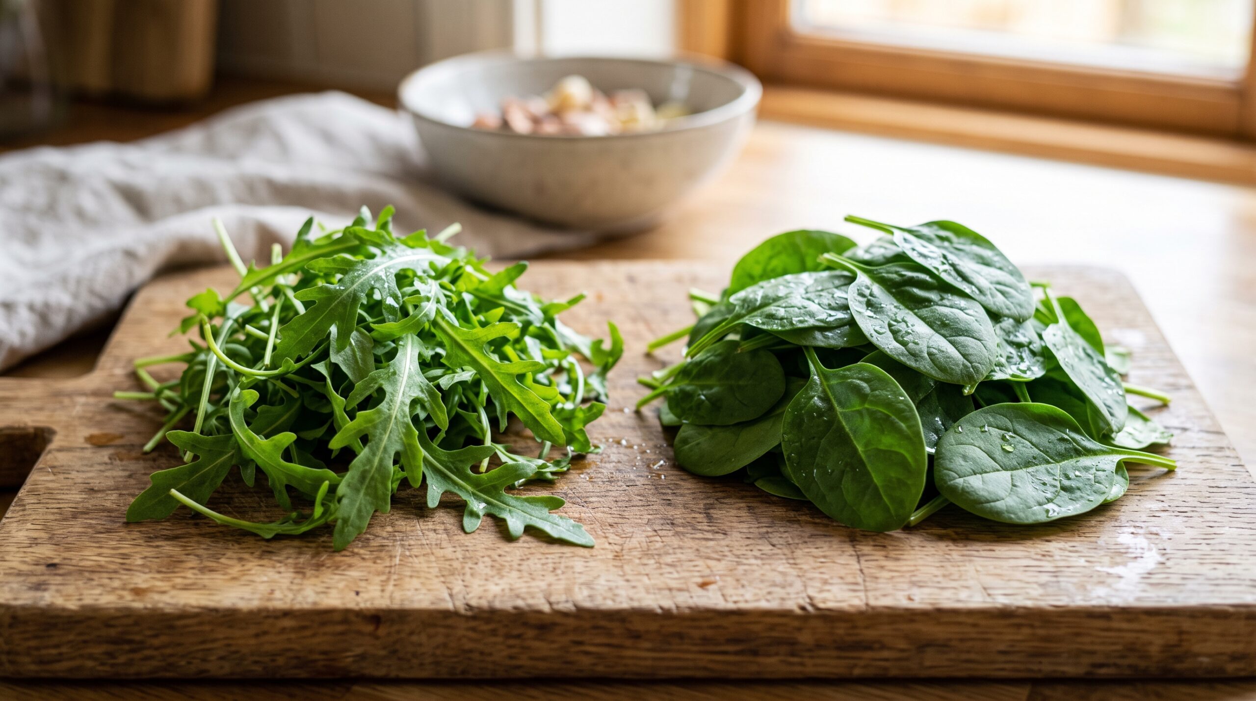 arugula or spinach 