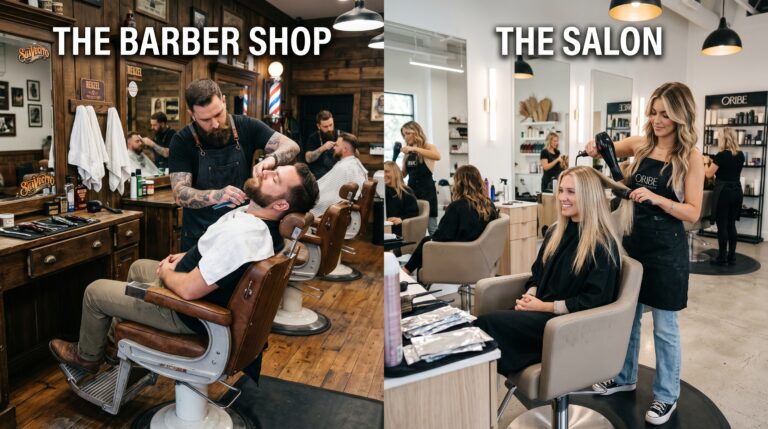 barber or salon