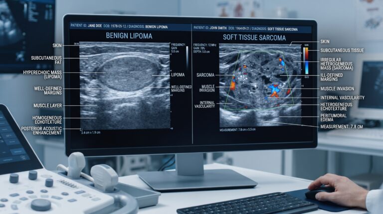 sarcoma or lipoma comparison showing key differences.