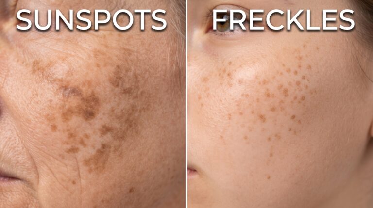 sunspots or freckles comparison